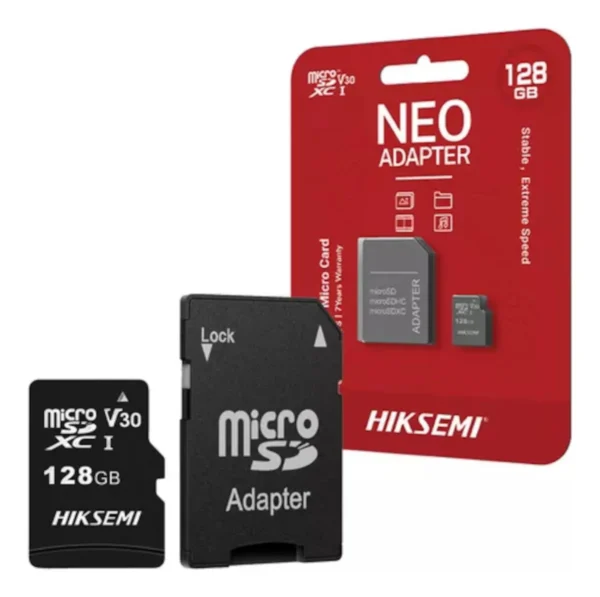tarjeta micro sd hiksemi neo 128gb uhs i + adaptador sd